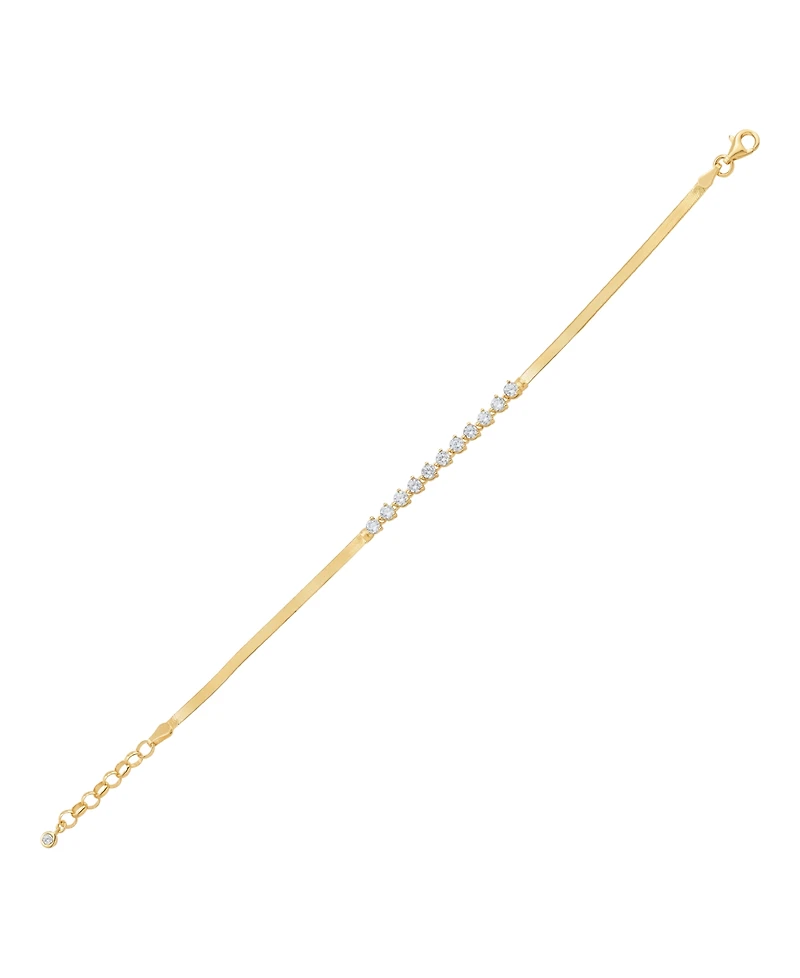 Macy's White Sapphire Bracelet (1-5/8 ct. t.w.) in 14k Yellow Gold-Plated Sterling Silver