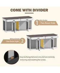 Indoor Dog House with 2 Drawers, Dog Crate for Large Medium Small Dogs