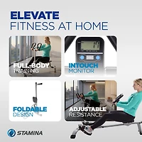 Stamina Products Stamina Pro InMotion Rower, Full Body Cardio Exercise Home Gym Fitness Machine