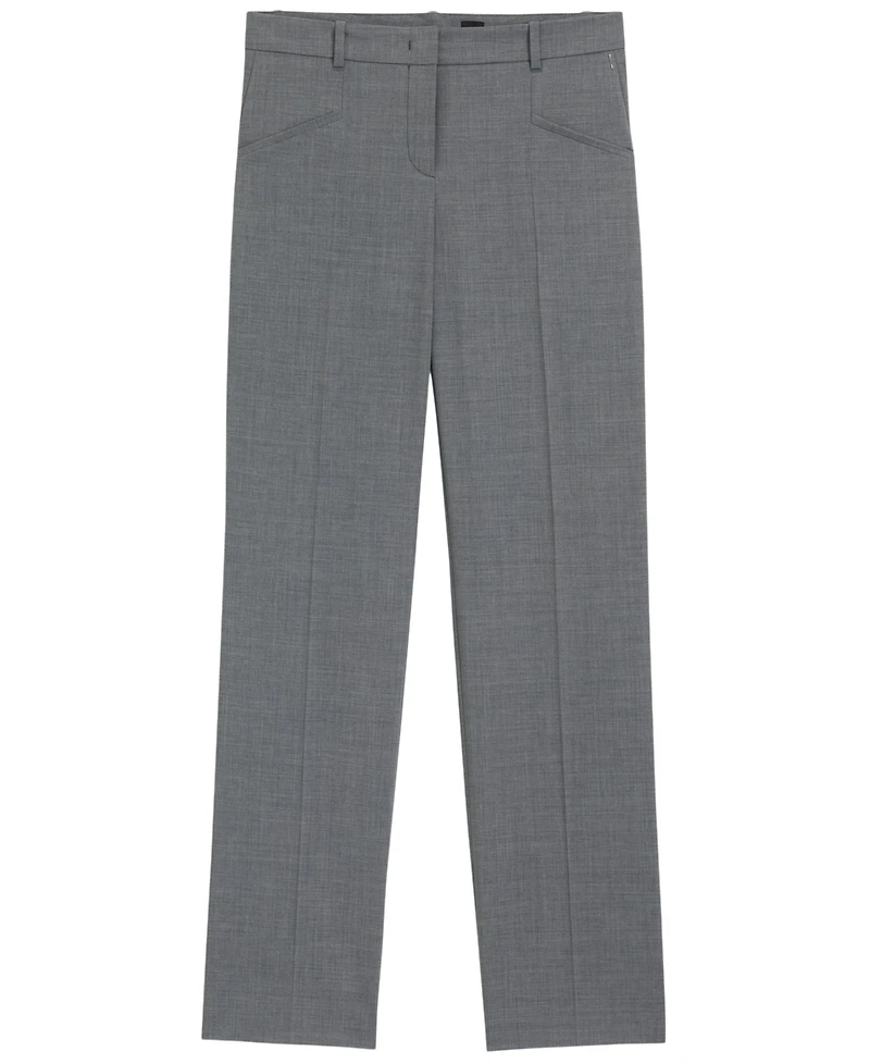 Boss by Hugo Women's Melange Virgin Wool Relaxed-Fit Pants