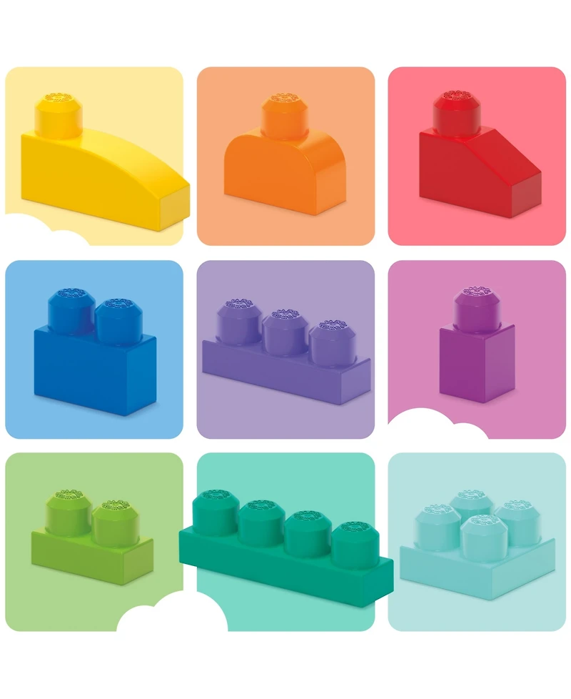 Mega Bloks 80-piece Big Building Bag Blocks for Toddlers 1-3, Blue