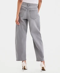 I.n.c. International Concepts Women's High-Rise Rhinestone Barrel-Leg Jeans, Macy's Exclusive