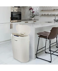 Elama 13 Gallon Automatic Sensor Hands Free Round Top Trash Can in Black