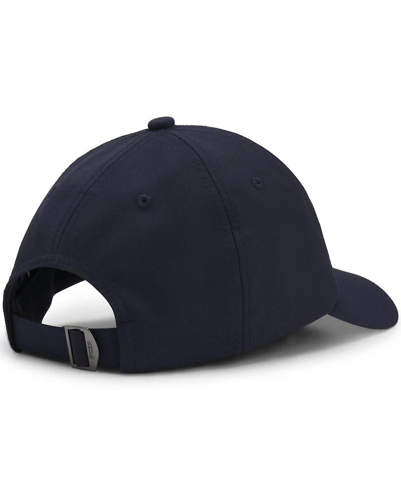 Boss by Hugo Boss Men's Wool-Blend Twill Metallic Logo Lettering Cap