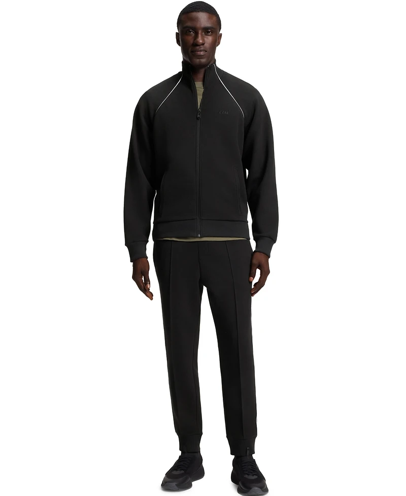 Boss by Hugo Boss Men's Contrast Piping Cotton-Blend Sweatshirt