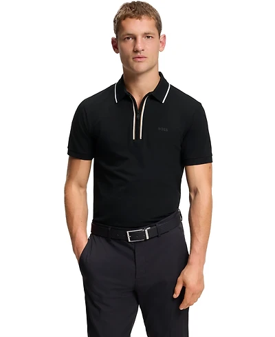 Boss by Hugo Boss Men's Moisture-Wicking Stretch Cotton Slim-Fit Polo Shirt