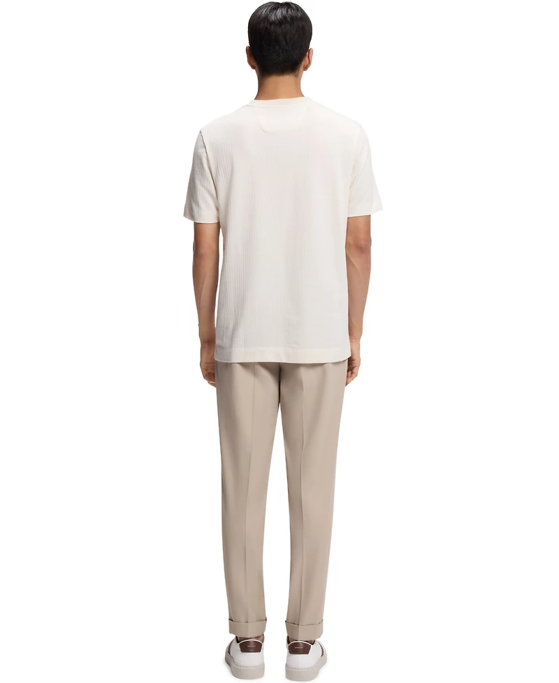 Boss by Hugo Men's Cotton-Silk Geometric Jacquard T-Shirt