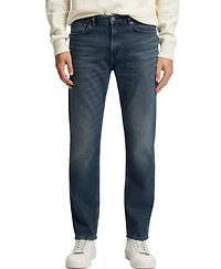 Boss by Hugo Men's Blue Comfort-Stretch Denim Maine Regular-Fit Jeans
