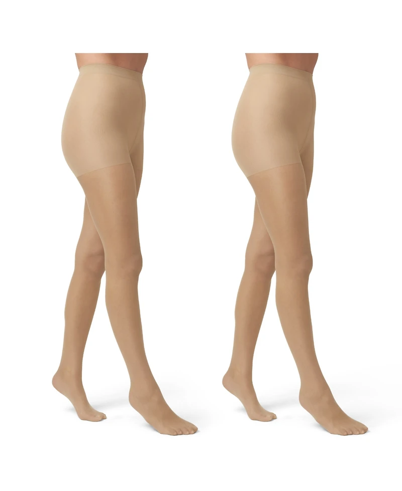 Hue Women's 2-Piece So Silky Sheer Control Pantyhose