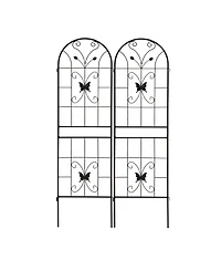 Streamdale Furniture 2 Pack Metal Garden Trellis 71" Rustproof Black