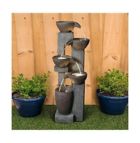 SunJet 39" Modern Outdoor Water Fountain with Led Light