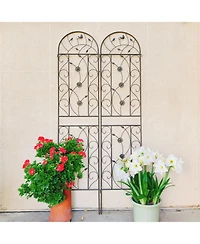 Streamdale Furniture 2 Pack Metal Garden Trellis 86.7" Climbing Plant Support