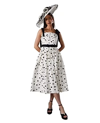 Coast Women's Lisa Tan Mono Spot Bow Detail Midi Dress