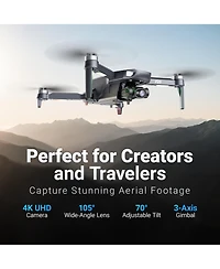 Contixo Drone with 4K Uhd Camera for Adults, " Touch Screen Remote, Auto Return, Wind Resistance, Battery for 23 Mins Flight Time, Intelligent Flight