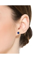Elegant Round Stud Earrings with Colored Cubic Zirconia