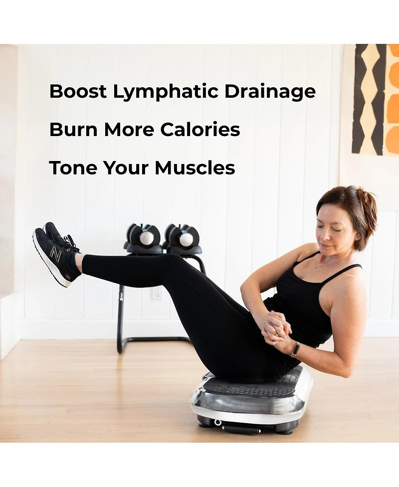 LifePro Vibration Plate – Whole Body Workout Fitness Platform with Loop Bands for Home Training & Exercise Routine