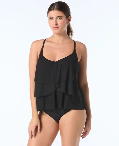 Coco Reef Women's Lotus Ruffle V-Neck Tankini Top