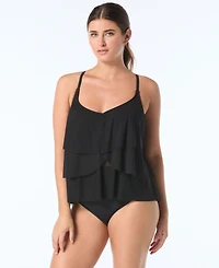 Coco Reef Women's Lotus Ruffle V-Neck Tankini Top