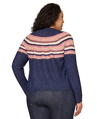 Democracy Plus Striped Round Neck Sweater