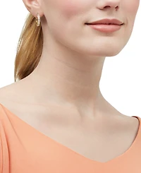 Macy's White Sapphire Hoop Earrings (2-1/2 ct. t.w.) in 14k Yellow Gold-Plated Sterling Silver