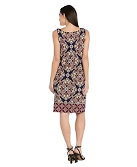 R & M Richards Women's Printed Interlock Twist Yarn Jacket Dress, 2-Piece Set