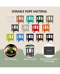 WestinTrends 2-Tier Outdoor Hdpe Modern Adirondack Square Patio Side Table