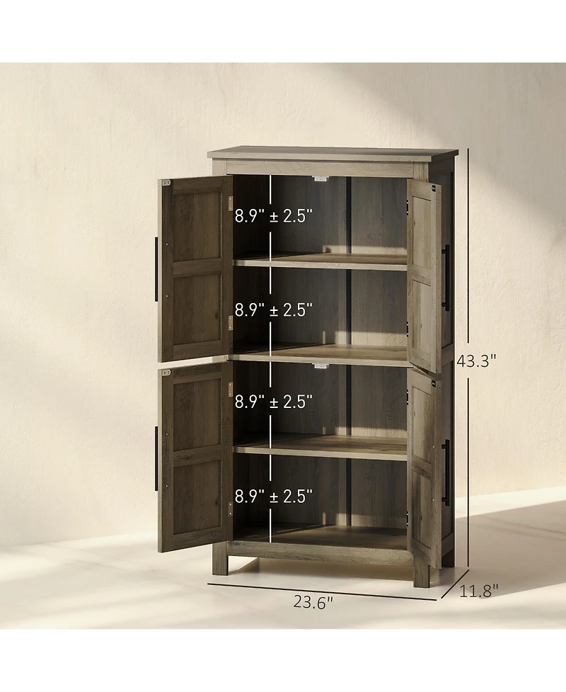 Homcom Bathroom Floor Cabinet, Farmhouse Bathroom Cabinet with Doors,