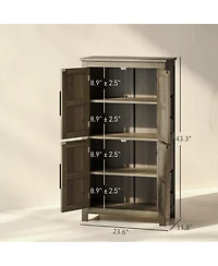 Homcom Bathroom Floor Cabinet, Farmhouse Bathroom Cabinet with Doors,