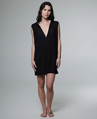 J Valdi Women's Sleeveless Zip-Up Swim Hoodie