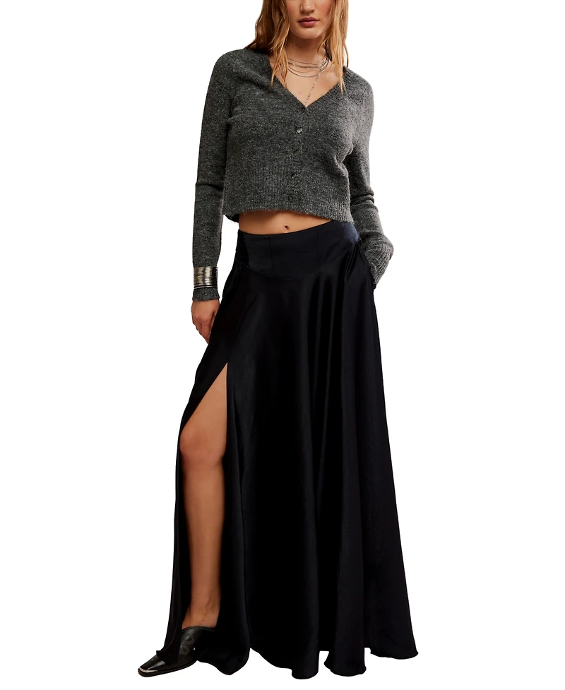 Free People Women's Chilco A-Line High-Slit Maxi Skirt