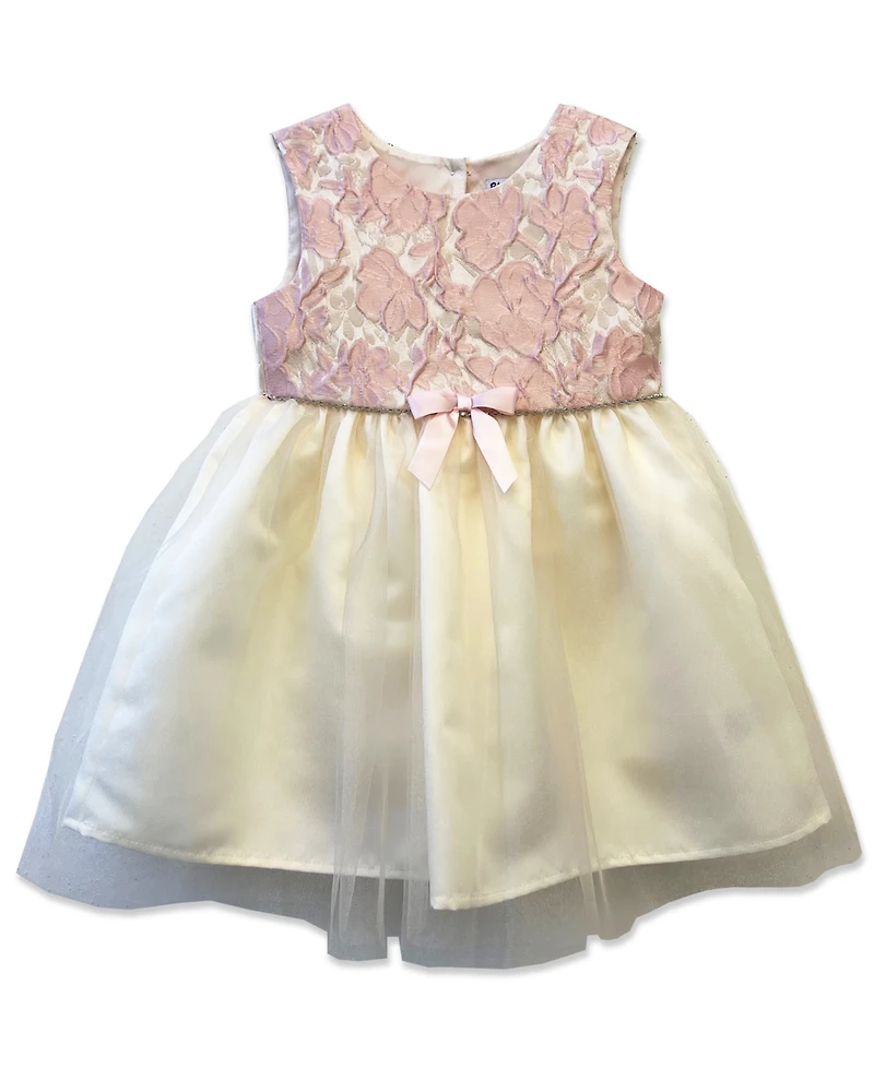 Blueberi Boulevard Girls' 2T-6X Jacquard Coat and Sleeveless Dress, 2-Piece Set