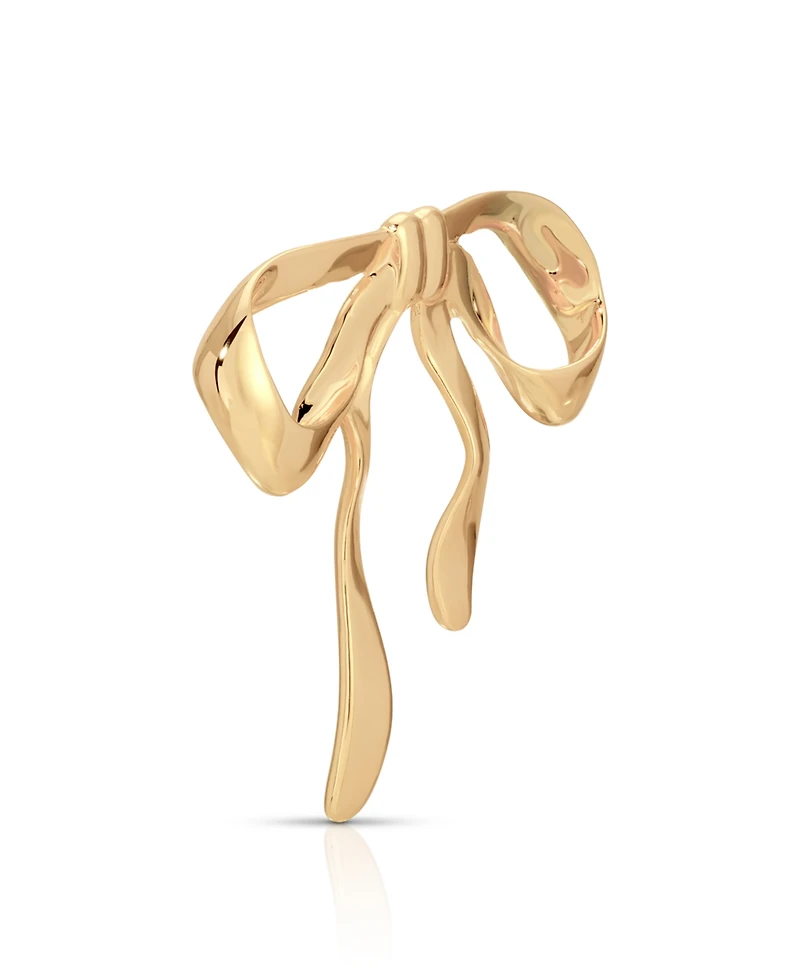 Ettika Gold Plated Bow Organica Brooch