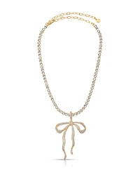 Ettika Pave Bow Tennis Necklace