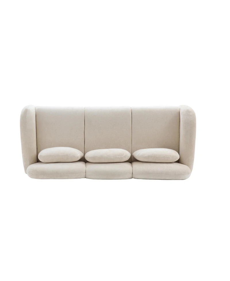 Streamdale Furniture 78 in. Modern 3 Seater Boucle Sofa with 3 Pillows, Beige