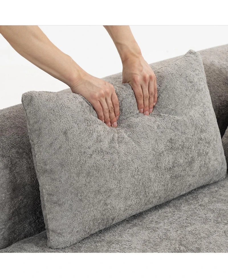 Streamdale Furniture Streamdale Full-Foam Modular Sofa, 96" Boucle 2-Piece Sectional with Rounded Arms