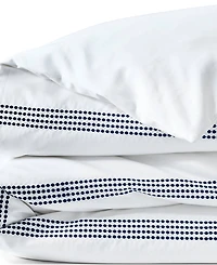 Lands' End 400 Thread Count Premium Supima Cotton No Iron Sateen Embroidered Duvet Bed Cover