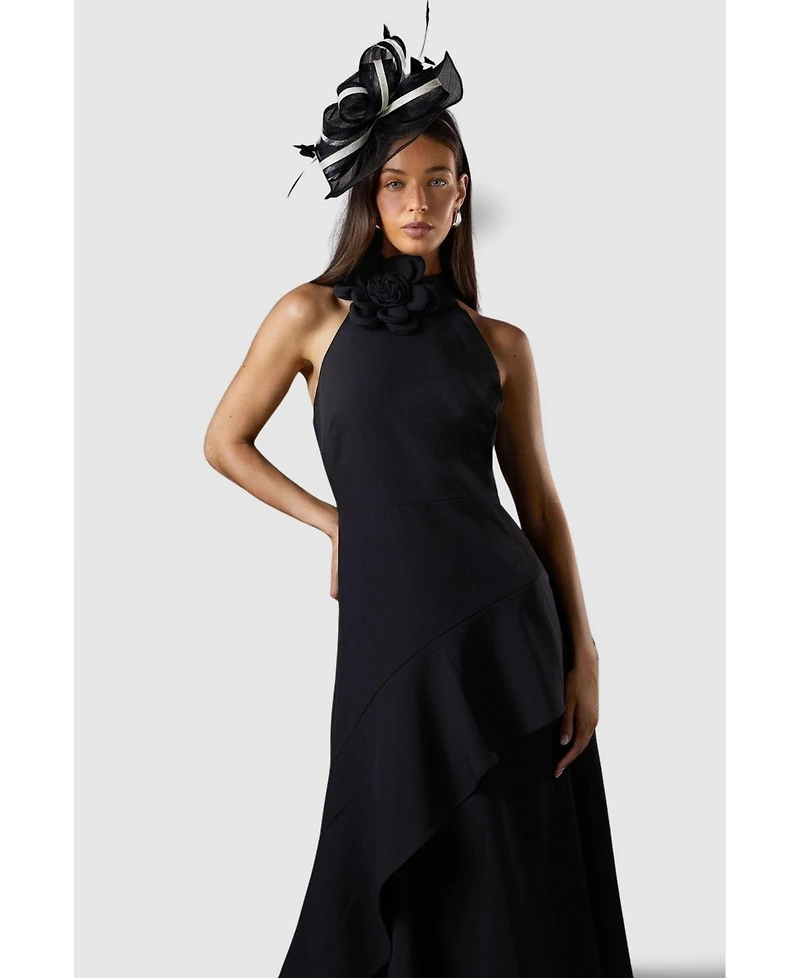 Coast Women's High Neck Corsage Detail Midi Dress