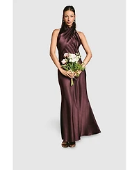 Coast Women's Satin High Neck Fishtail Maxi Dress