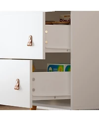 Homsee 4-Drawer Chest of Drawers Nursery Storage Organizer With Changing Table Open Shelf