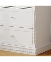 Homsee Changing Table with 7-Drawers, Guardrail Top, Anti-Tip Safety Feature