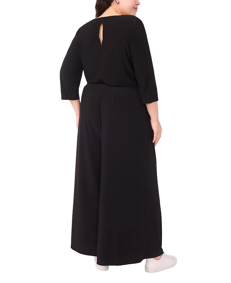 Vince Camuto Plus Solid Pull-On Wide-Leg Pants