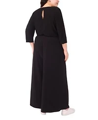 Vince Camuto V Neck 3 4 Sleeve Top With Back Keyhole Pull On Wide Leg Pant