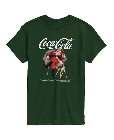 Airwaves Men's Coca-Cola Christmas Sants and Deer Short-Sleeve Graphic T-Shirt