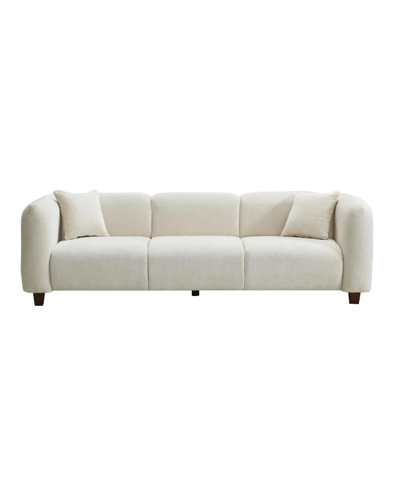 Streamdale Silo 87 in. 3 Seater Modern Upholstered Chenille Sofa, Beige