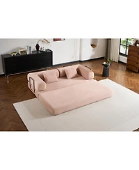 Streamdale Furniture Streamdale Convertible Sleeper Sofa Bed with Pillow (Pink
