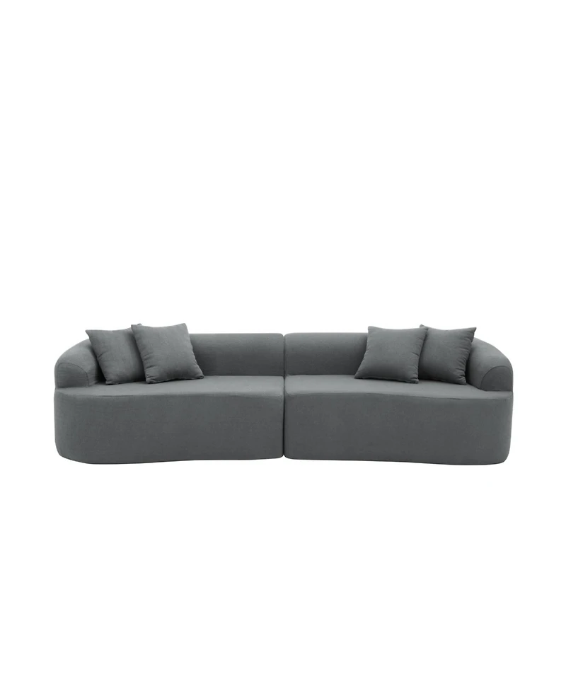 Streamdale Furniture Streamdale Curved Lamb's Wool Modular Sectional Sofa - Gray