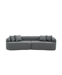 Streamdale Furniture Streamdale Curved Lamb's Wool Modular Sectional Sofa - Gray