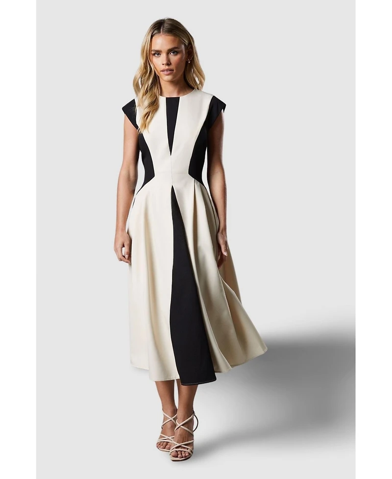 Coast Women's Crepe Colour Block Midi Dress