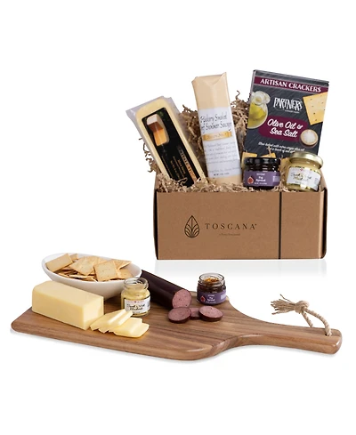Toscana Artisan Charcuterie Board with Gourmet Gift Pack, 5-Piece