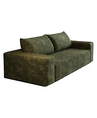 Streamdale Furniture 2-Setaser 63" Corduroy Sofa, Deep Seat Comfy Loveseat, Green
